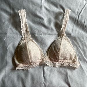 PINK Bralette White Lace